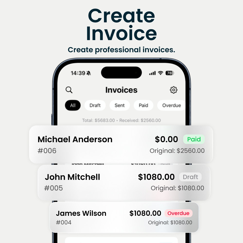 Invoice creation preview