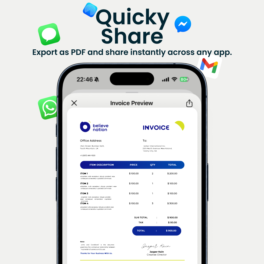 Invoice templates preview